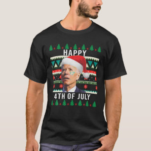 Santa Joe Biden Lycklig 4:e juli måndag jul S T Shirt