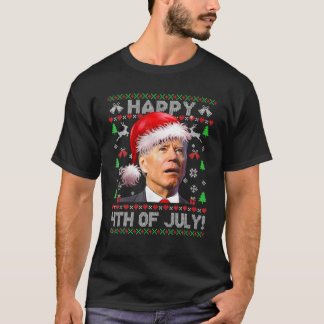 Santa Joe Biden Lycklig 4:e juli måndag jul T Shirt