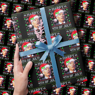 Santa Joe Biden Lycklig 4:e juli Ugly jul Presentpapper
