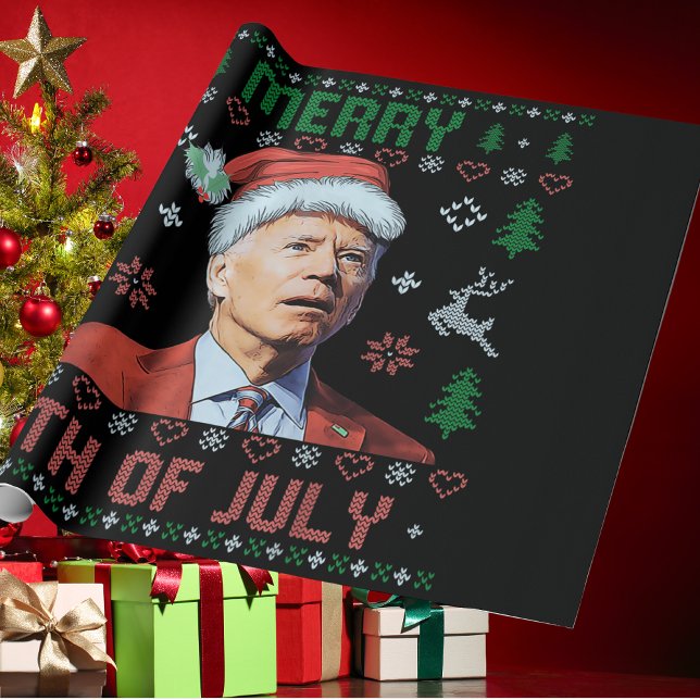 Santa Joe Biden Lycklig 4:e juli Ugly jul Presentpapper (Skapare uppladdad)