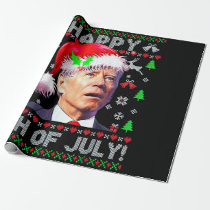 Santa Joe Biden Lycklig 4:e juli Ugly jul Presentpapper