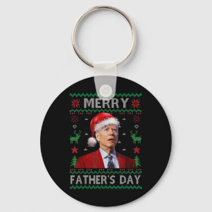 Santa Joe Biden Merry Fars dag Ugly jul S Nyckelring