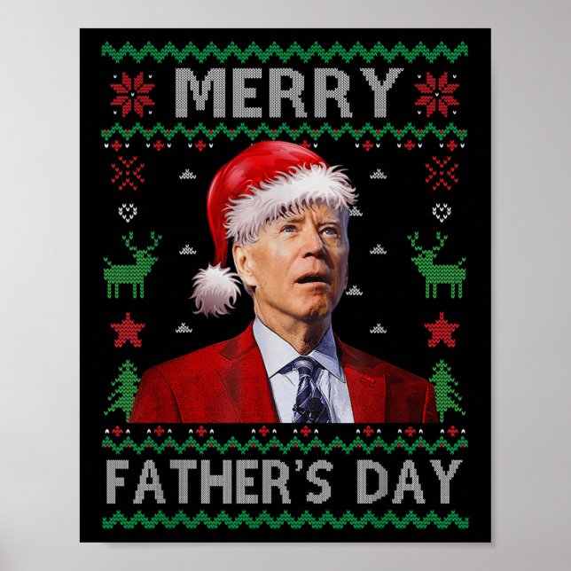 Santa Joe Biden Merry Fars dag Ugly jul S Poster (Framsidan)