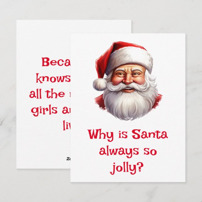 Santa Jokes Julkort (Fram/baksida)