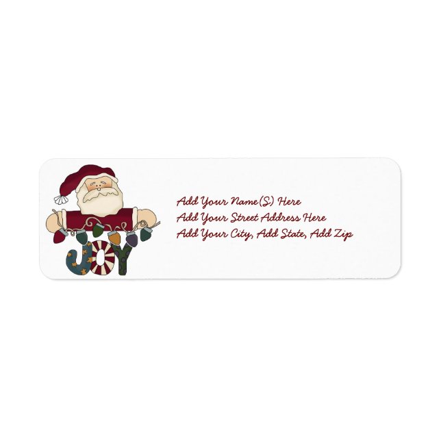 Santa Joy Helgdag Returetiketters Returadress Etikett (Framsidan)