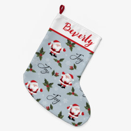 Santa Joy Large jul Stocking Stor Julstrumpa