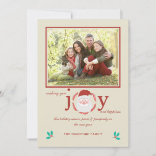 Santa Joy Photo Helgdag Card Julkort