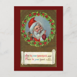 Santa Joy till jul Helg Vykort