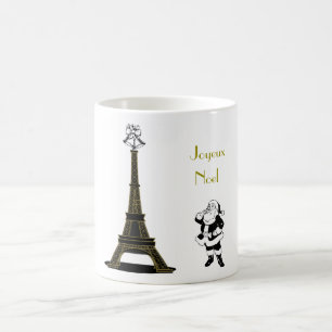 Santa Joyeux Noel Eiffel Torn Paris jul Kaffemugg