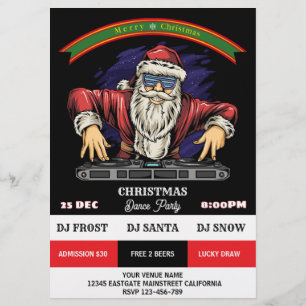 Santa jul Dance Party Flyer
