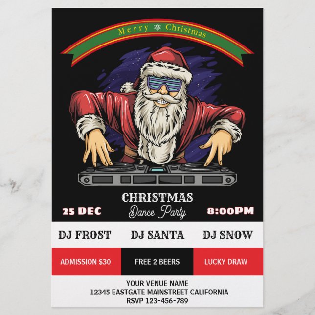 Santa jul Dance Party Flyer (Framsidan)