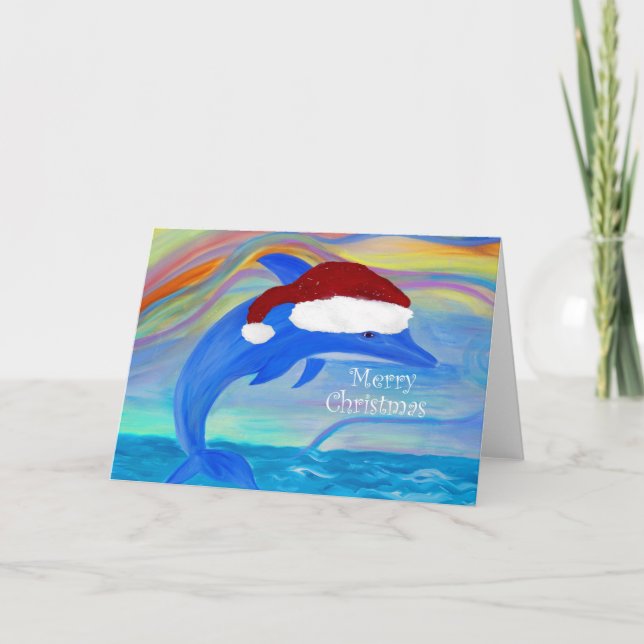 Santa jul delfin kort (Framsida)