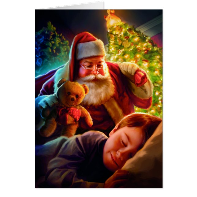 Santa jul hälsningskort (Framsidan)