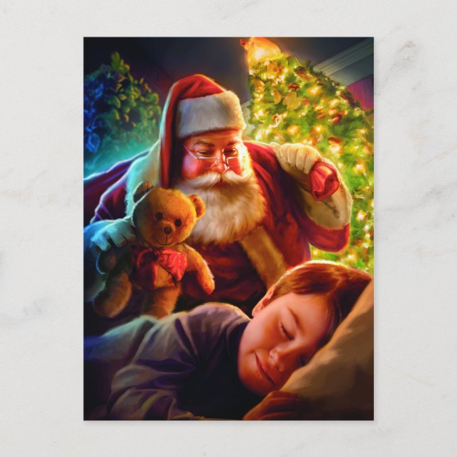 Santa jul helg vykort (Framsida)