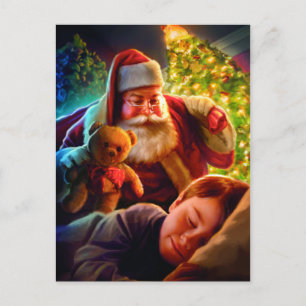 Santa jul helg vykort