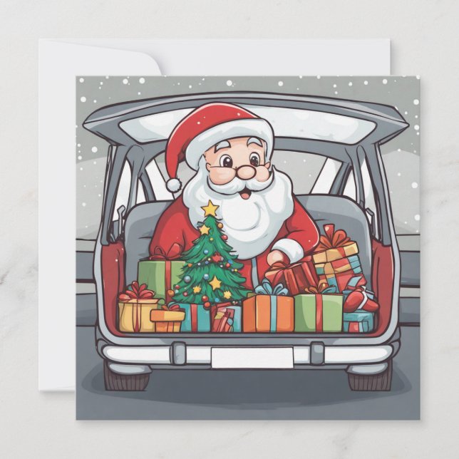 Santa jul inbjudningar (Framsida)