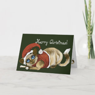 Santa jul Kattunge Helgkort