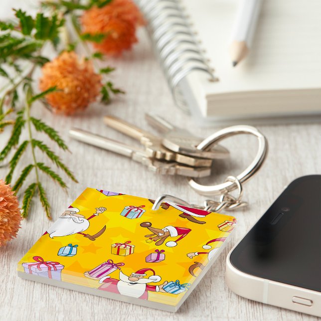 Santa jul Mönster Keychain (Skapare uppladdad)