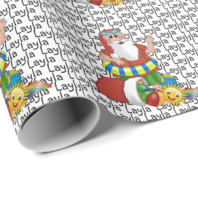 Santa jul Namn Beach Presentpapper (Rullad Hörn)