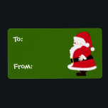 Santa jul Namn bricka Fraktsedel<br><div class="desc">Juljulens Namn bricka. Drag av Audra Phillips. Etiketter för helgdag tecknad! Evil Penguin gör juletiketter bra! Du hittar inte den här killen någon annanstans!</div>