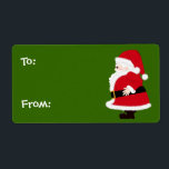 Santa jul Namn bricka Fraktsedel<br><div class="desc">Juljulens Namn bricka. Drag av Audra Phillips. Etiketter för helgdag tecknad! Evil Penguin gör juletiketter bra! Du hittar inte den här killen någon annanstans!</div>