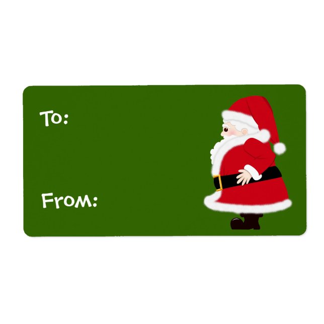 Santa jul Namn bricka Fraktsedel (Framsidan)