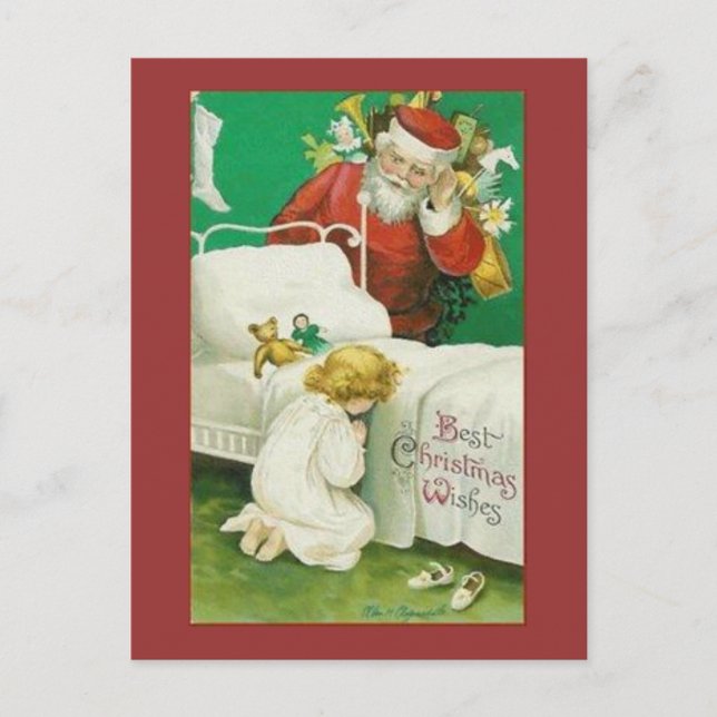 Santa jul Önskemål Helg Vykort (Framsida)