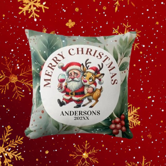 Santa jul Önskemål Kudde (Spread holiday cheer with the Brett Designs Santa Christmas Wishes Throw Pillow.)