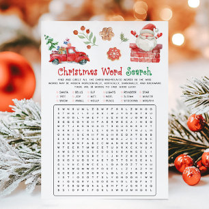 Santa Jul Ord Sökande Spel Julkort