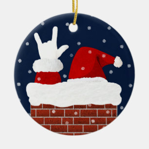 Santa jul Ornament w/ I Kärlek Du i ASL