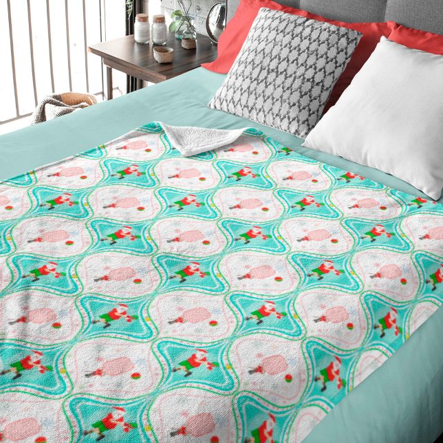 Santa Jul Pickleball Ogee Mönster Fleecefilt (Skapare uppladdad)