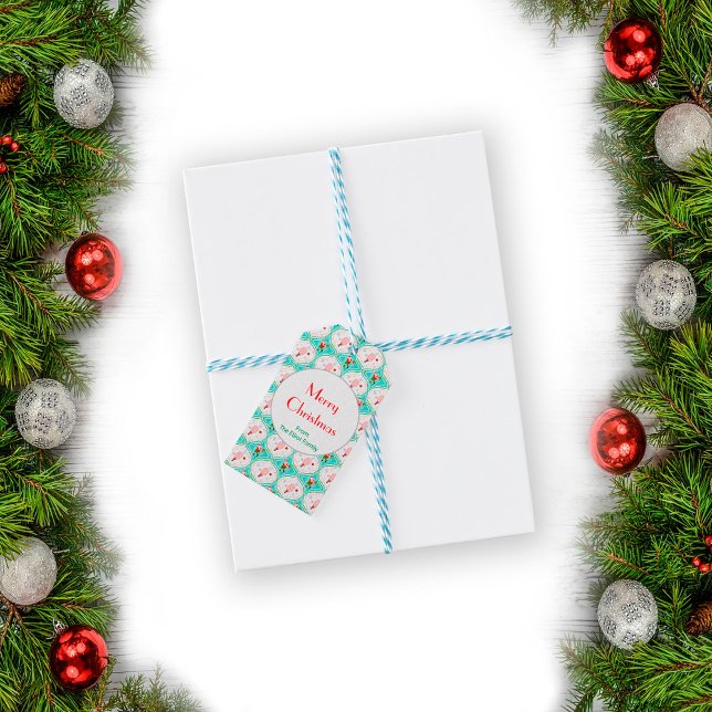 Santa Jul Pickleball Ogee Mönster Presentetikett (Skapare uppladdad)