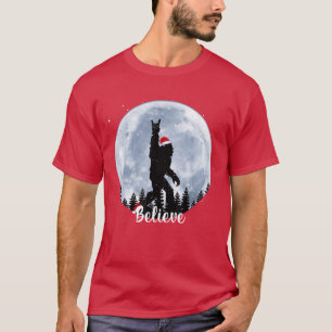 Santa jul Rock Sasquatch Xmas tjej T Shirt