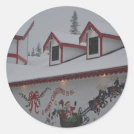 Santa jul runt klistermärke
