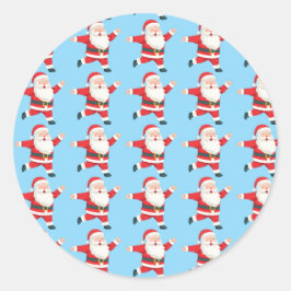 Santa jul runt klistermärke