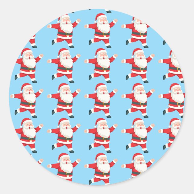 Santa jul runt klistermärke (Framsida)