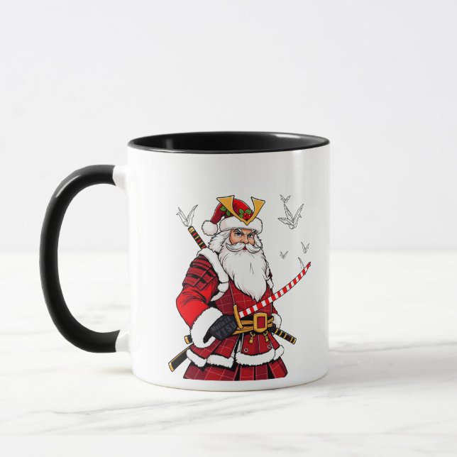 Santa jul Santa Claus japansk konst Samuraj  Mugg (Vänster)