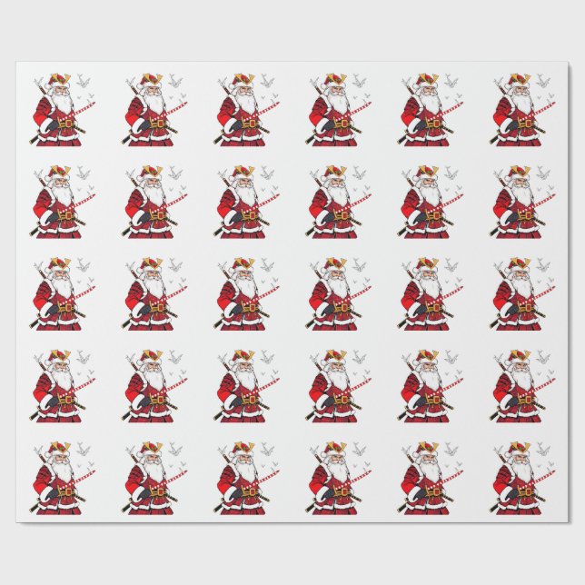 Santa jul Santa Claus japansk konst Samuraj  Presentpapper (Platt)