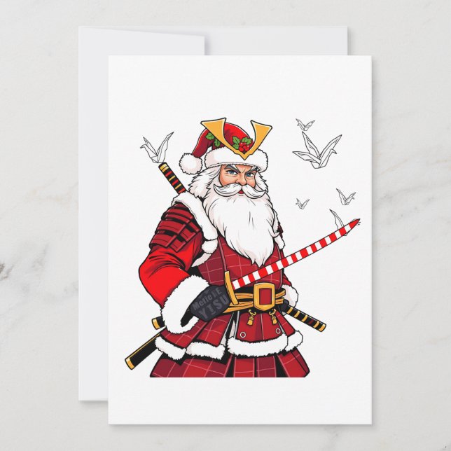 Santa jul Santa Claus japansk konst Samuraj  Spara Datumet (Framsida)