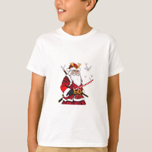Santa jul Santa Claus japansk konst Samuraj  T Shirt