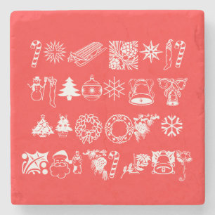 Santa jul Snowflake Winter Peace Destiny Underlägg Sten