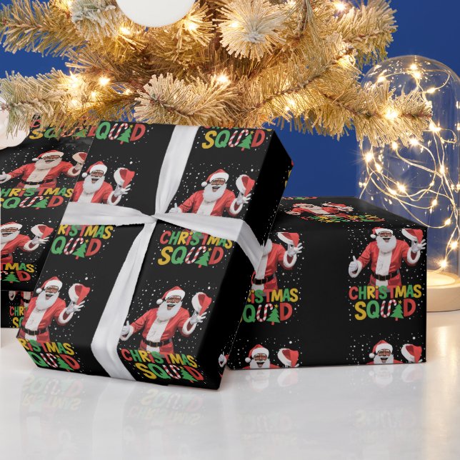 Santa Jul Squad Black African Presentpapper (Helgdagar)
