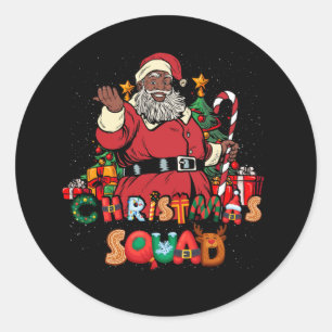 Santa jul Square Black Manar African American M Runt Klistermärke