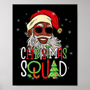 Santa jul Square Black Manar African American P Poster