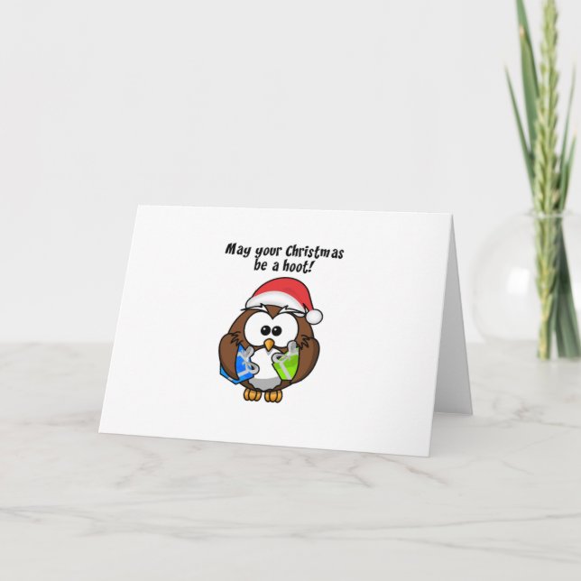 Santa jul Uggla Helgkort (Framsida)