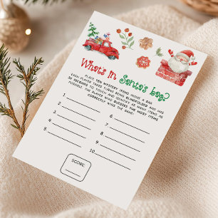Santa jul Vad finns i Santas väska spel Julkort