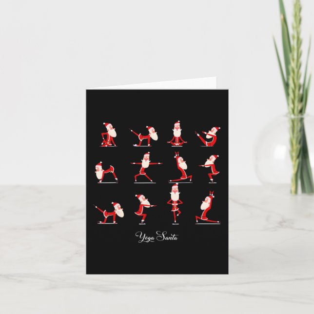 Santa jul Yoga Pose Santa Namaste Namasleigh Kort (Framsida)