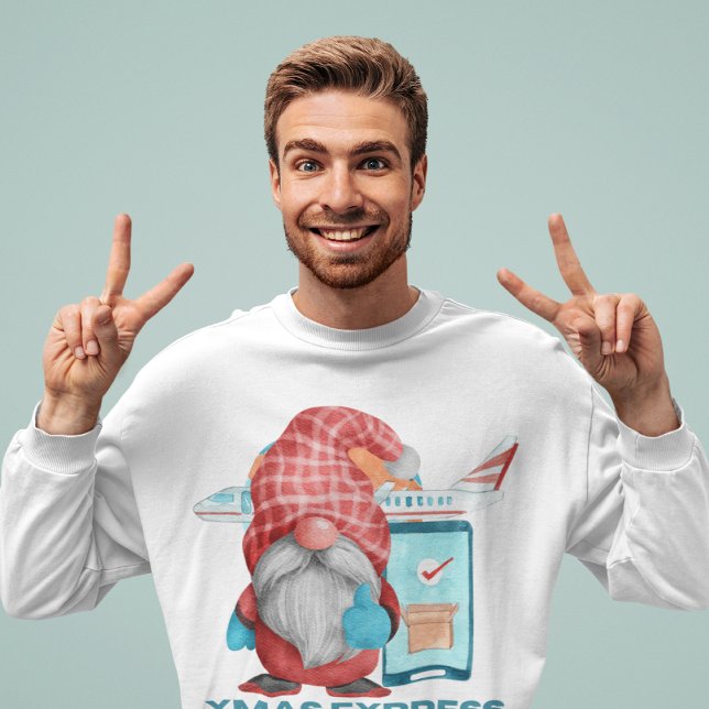 Santa Julafton Express Funny Couples matchande T-s Lång Ärmad Tröja (Skapare uppladdad)