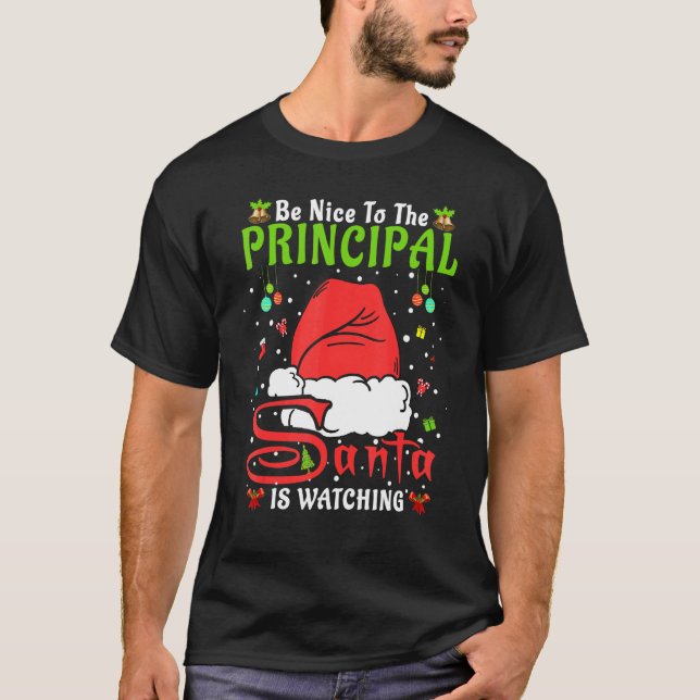 Santa Julafton Pajamas ska vara trevlig mot den st T Shirt (Framsida)