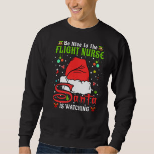 Santa Julafton Pajamas ska vara trevlig mot flygvä Lång Ärmad Tröja